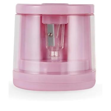 Imagem de Apontador Elétrico A Pilha Com Depósito Cor Rosa – Para Lápis Comum, Automático, Portátil e Seguro