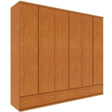 Imagem de Guarda Roupa Esparta Casal 6 Portas 9 Gavetas Tcil Cor Cinamomo, Cinam