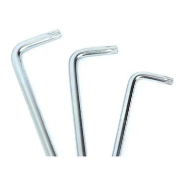 Imagem de Jogo Com 10 Chaves Torx Aço Tipo L T9 A T50 Curtas Com Furo