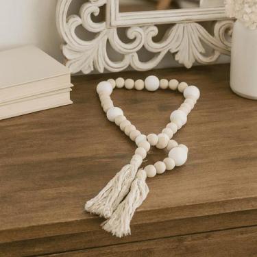 Imagem de Colar De Mesa Adorno Decorativo Madeira Natural Artesanal 110cm Boho -