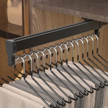 Imagem de Barra de pendurar para calças resistentes – Organizador de armário para roupas e toalhas – Suporte deslizante para guarda-roupa que economiza espaço – Solução de armazenamento de calças de aço durável