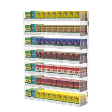 Imagem de Expositor de varejo comercial, prateleiras de exibição de loja estojo de exibição de cigarro, vitrines montadas na parede/bancada para suporte de exibição organizador de loja de mercado (cor