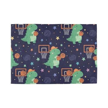 Imagem de Burbuja Jogo americano de dinossauro, conjunto de 4, tapetes de mesa laváveis antiderrapantes, resistentes ao calor, para cozinha, mesa de jantar, ambientes internos e externos