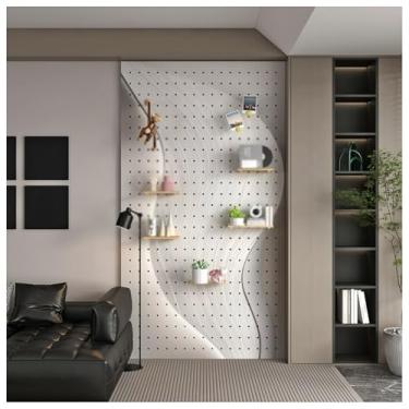 Imagem de Kit organizador de parede modular Pegboard - Painel de exibição de parede multicolorido de 60 x 140 cm para configuração de casa, escritório e jogos - Solução de armazenamento versátil para espaços