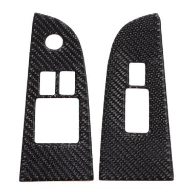 Imagem de TUCKBOLD Tampa de painel de interruptor de elevação de janela para Nissan Altima 2008-2012 botão de controle de janela de porta de carro acessórios interiores fibra de carbono preto