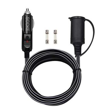 Imagem de SCCKE Cabo de extensão de cobre puro premium 14AWG 12V 24V para isqueiro de carro, cabo de 14,8 pés/4,5 m 14 AWG para inversor de carro, bomba de ar, copo elétrico, geladeira de carro, etc
