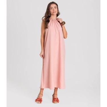Imagem de Vestido Feminino Midi Dianna Rosa, G, Rosa