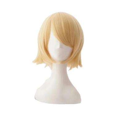Imagem de Peruca Cosplay Curta Loira Resistente Ao Calor Rin Len, Cabelo Sintéti