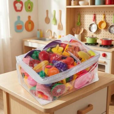 Imagem de Organizador PVC Zíper Guarda Roupa Brinquedos Revistas 10 Un - Congrat