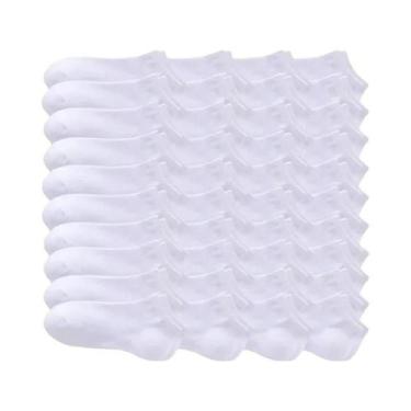 Imagem de Meias de Tornozelo Masculinas (10/40 Pares) - Sem Pilling, Cor Sólida,