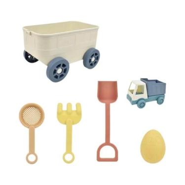Imagem de Brinquedos De Praia Para Crianças Com Caminhão, Carro, Pá E Rastelo, C