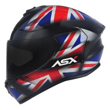 Imagem de Capacete ASX Draken UK Preto Azul e Vermelho - Axxis, Preto+Vermelho, 