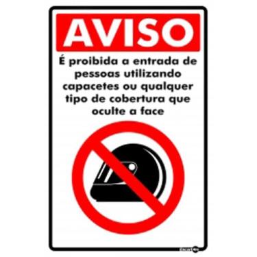 Imagem de Placa PS-619 Proibido Entrar de Capacete 0,80mm 20x30 - ENCARTALE