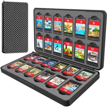Imagem de Switch Game Case Storage CYKOARMOR 24 jogos e 24 Micro SD