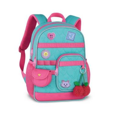 Imagem de Mochila Juju Teofilo Bolsa Escolar Infantil Feminina com Chaveiro - - 