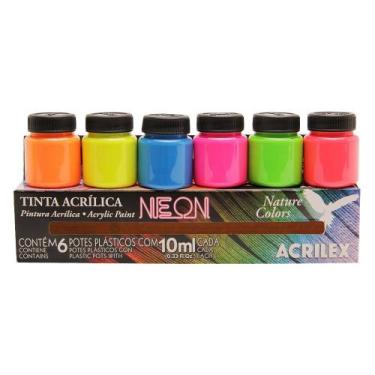 Imagem de Kit 3 Conjunto 6 Cores Tinta AcrÍLica Neon 10ml Acrilex