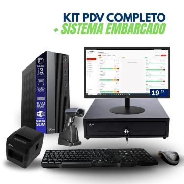 Imagem de Kit Automacao Comercial PDV Completo Core I3 4aG 8GB SSD 240GB Monitor 19 Impressora Gaveta Leitor Sistema TOB Food