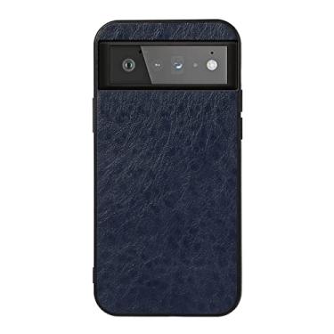 Imagem de Capa para Google Pixel 6/6 Pro, capa protetora de couro premium à prova de choque antiarranhões, capa protetora ultrafina azul, 6 de 6,4 polegadas