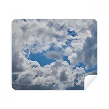 Imagem de Pano de limpeza de tela azul céu branco nuvens 2 peças tecido de camurça