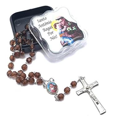 Imagem de Terço Maria Passa Na Frente Acrílico Azul 6Mm