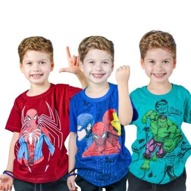 Imagem de Kit 5 Unidades De Camisetas Personagens Menino Infantil - Upup Bebe