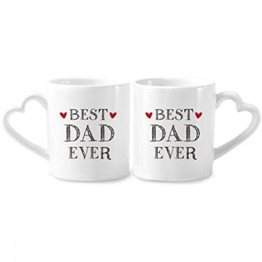 Imagem de Conjunto de canecas de porcelana Best Dad Ever Quote Loved ones Couple Porcelain Mug Cup Heart Handle