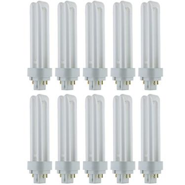 Imagem de Sunlite Tubo duplo compacto fluorescente PLD 4 pinos duplo em forma de U, 18 watts, 120 volts, 1080 lúmens, luz do dia 5000K, base G24q2 de 4 pinos, pacote com 10