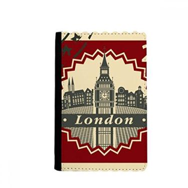 Imagem de London Big Ben Stamp Contorno da Grã-Bretanha Reino Unido Passaporte Notecase Burse Carteira Carteira Carteira Carteira Carteira Porta-cartões
