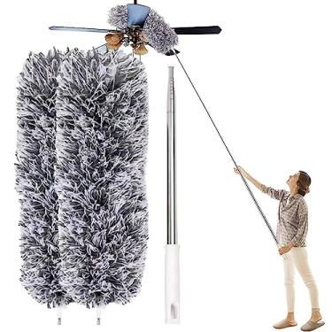 Imagem de Espanadores de microfibra para limpeza | Espanador de teto,de pó, cabeça dobrável, para ar condicionado, persianas, lâmpadas, parede, teto, interior do carro, lavável e extensível Hamil