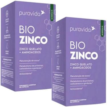 Imagem de Kit 2X Bio Zinco - Zinco Quelato + Aminoácidos - 30 Capsulas - Pura Vi