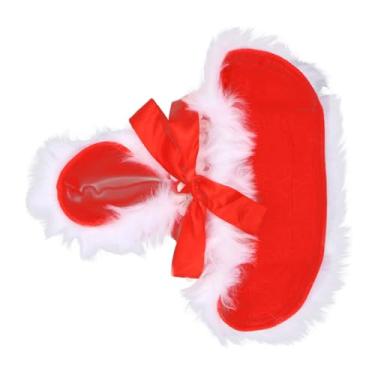 Imagem de FRCOLOR Capa De Natal De Estimação De Papai Noel Capa De Natal Para Cachorro Capa De Gato De Natal Capa De De Cães De Natal Cão Sazonal Vermelho Luta Francesa Vestuário