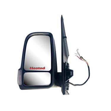 Imagem de Espelho retrovisor de porta do lado esquerdo do motorista dobrável com luz de sinal e capa traseira texturizada BLIS para Merecedes Sprinter Freightliner Sprinter de 2019 a 2024
