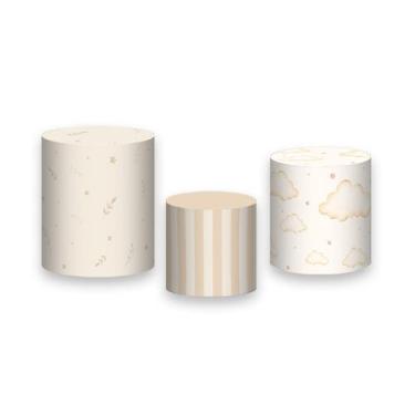 Imagem de Trio de Capas de Cilindro - Ursinho de Pelúcia Bege 056 - Via Cores