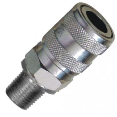 Imagem de Engate Rápido Lubefer 1/2 Pino x 1/2 Rosca Macho Passagem Livre Para Á