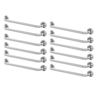 Imagem de Alça de Apoio Barra Inox 50cm Kit 12 Unidades Banheiro Idoso Deficient