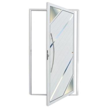 Imagem de Porta de Alumínio Pivotante Lambril 210x120cm com Puxador Oasis Super 