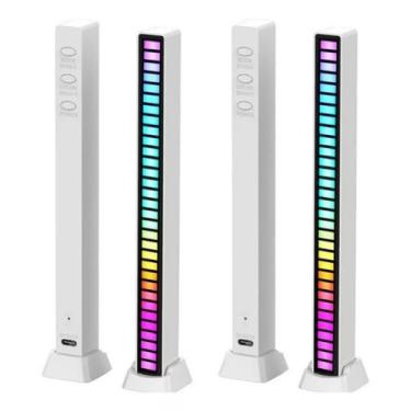 Imagem de Kit 2 Barra Rítmica Sensor Som Voz Rgb Decoração Torre Led  - Mixmerca