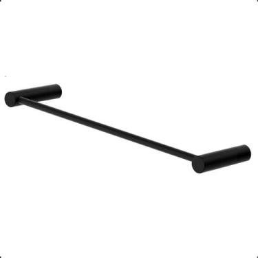 Imagem de Porta Toalha Banho Barra Redonda 50cm Modelo Orion Preto Fosco Grego M