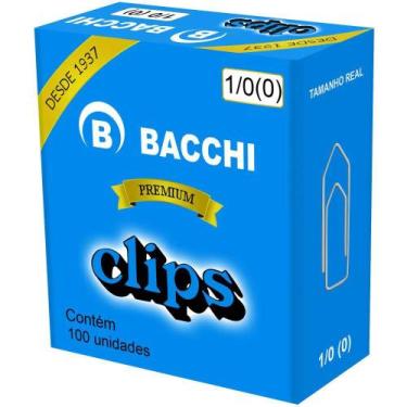 Imagem de Clips Galvanizado Aço 1/0 (0) Bacchi Caixa com 100 Unidades