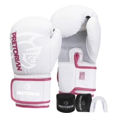 Imagem de Kit Luva de Boxe e Muay Thai First FX2 Pretorian Bandagem, Rosa, 10oz