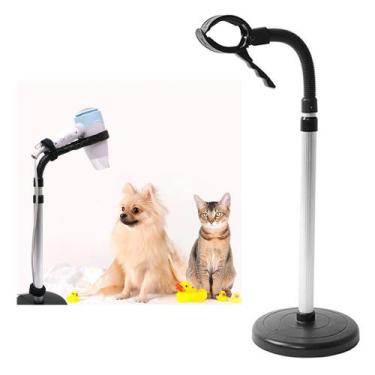 Imagem de Suporte Secador Gato Cachorro Pet Shop Flexivel Bancada Chao Ajustavel