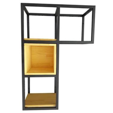 Imagem de Nicho / Estante de Parede - Madeira e Ferro - Estilo Industrial - Mode