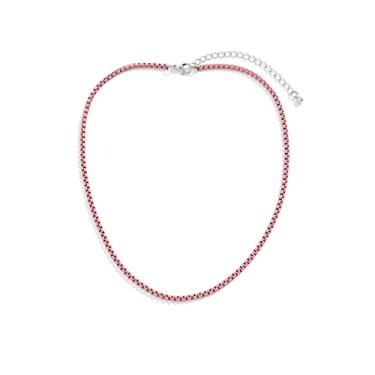 Imagem de 72ore Colar neon acessórios de néon para mulheres, corrente de caixa, colar moderno, colorido, com contas, anos 80, 90, roupa feminina, Metal, Sem Pedra Preciosa