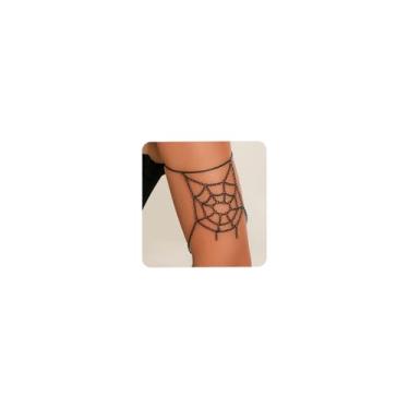 Imagem de Aimimier Pulseira gótica preta com franja aberta no braço e teia de aranha ajustável, punk, fantasia de Halloween, bijuteria para mulheres, 3.1in, Liga metálica, Sem Pedra Preciosa
