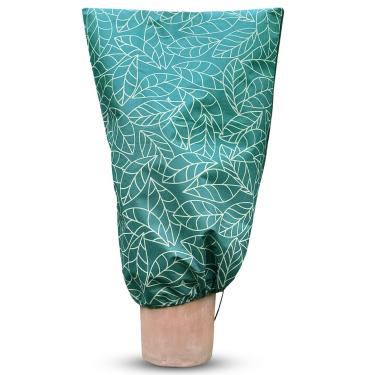 Imagem de UB-STORE Capas de plantas com proteção contra congelamento 81 x 119 cm em pacote com 2 | Cobertores verdes de inverno para plantas ao ar livre | Sacos de cobertura de jardim reutilizáveis com cordão