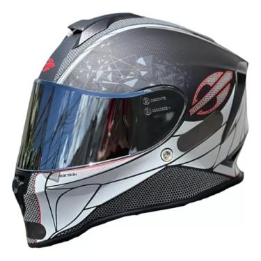 Imagem de Capacete de Moto Mormaii M1 Metallic Gelo Cinza Fosco Original Masculino Feminino Esportivo Com Narigueira Fechado (61)