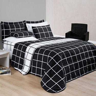 Imagem de Cobre Leito King Dustin Micropercal 200 Fios Dupla Face 3 Peças - Preto