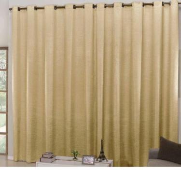 Imagem de Cortina Sala Seda Amassada 3.00m x 2,50m Varão Simples - Paulo César, 