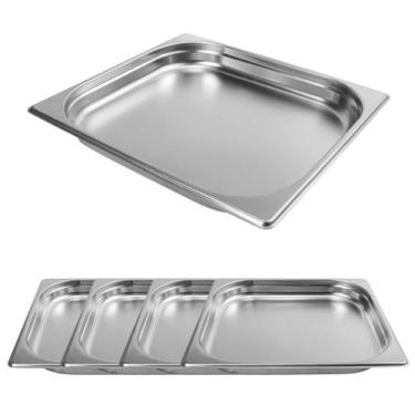 Imagem de Kit 4 Cubas Gastronômica Gn 2/3 40mm Aço Inox Gourmet Mix
