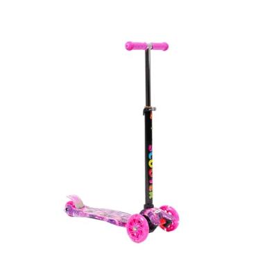 Imagem de Patinete Infantil 3 Rodas, Altura Ajustável, Design Colorido, Base Decorada e Radical (ROSA ESTELAR)